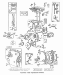 CylinderGearcasePiston Grp Diagram and Parts List for  Briggs and Stratton Engine